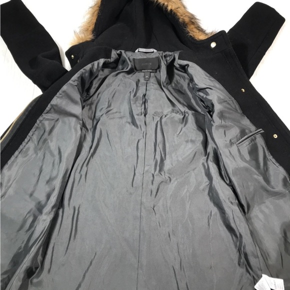J. Crew Black Utility Jacket with Faux Fur Hood aso Meghan Markle - Picture 4 of 5